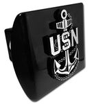 USN Navy Anchor Black Metal Hitch Cover