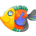 Fish Color By Number - Pixel Art Sandbox Coloring Book