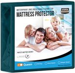 Utopia Bedding Waterproof Mattress Protector Queen Size, Premium Terry Mattress Cover 200 GSM, Breathable, Fitted Style with Stretchable Pockets (Teal)