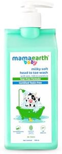 Mamaearth Milky Soft Head to Toe Wash With Oats, Milk, and Calendula for Babies | 2-in-1 Tear-Free Body Wash & Shampoo | Moisturizes and Soothes Skin | 400 ml
