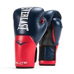 Everlast Elite Pro Style Training Gloves, Blue/Red, 14 oz