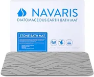 Navaris Diatomaceous Earth Bath Mat - Gray Diatomite Stone Floor Mat for Bathroom and Shower at Home - Quick Dry, Non Slip, Absorbent 23.6" x 15.4"