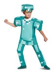 DISGUISE DISK65662K Official Deluxe Diamond Armour Minecraft Made with Super Soft Material-Christmas Halloween Costumes for Kids, Blue, Medium