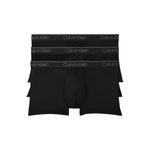 Calvin Klein Men's Micro Stretch 3-Pack Low Rise Trunk, 3 Black, Medium