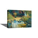 Tamatina Claud Monet Art Framed Canvas Gallery Wrap Framed Paintings | The Lunch | Home Decorative Gift Item | Frame Size - 24X18 Inches.t98