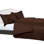 sheetsnthings 100% Cotton- Duvet Cover Set with Buttons Enclosure, 300TC - Solid Chocolate, King/California King, 3PC Duvet Covers