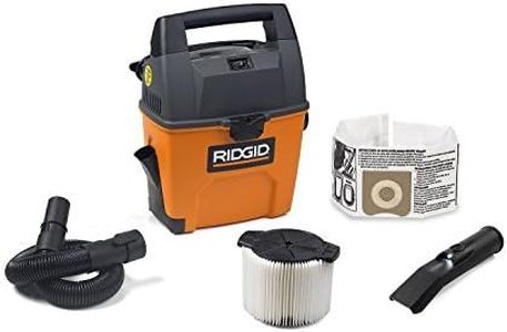 RIDGID Wet Dry Vacuums VAC3000 Portable Wet Dry Vacuum Cleaner for Car, Garage or in-Home Use, 11 L (3 Gallon), 3.5 Peak Horsepower Wet Dry Auto Vacuum Cleaner for Car