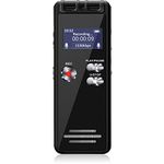 16GB Digital Voice Activated Recorder - Mini Audio Recording Device with Playback and Password, Professional Dictaphone with Microphone and Line-in Recording for Meetings Lectures Classes