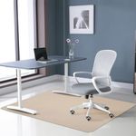 Office Chair Mat for Hardwood Floor&Tile,55"x35" Anti-Slip Desk Chair Mat,Low-Pile Chair Mat,Multi-Purpose Hardwood Floor Protector for Office,Home (Beige, 35 * 47 in)