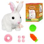 Bilinott Bunny Toys for Kids, Realistic Rabbit Toys with Jumping Action, Wiggling Ears, Twitching Mouth and Nose, Ideal Stuffed Rabbit Gift for 3+ Kids for Easter, Birthdays, Halloween, and Christmas