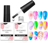 Makartt Blooming Gel-Clear 2 Pcs Marble Gel Nail Polish Blossom Gel for Spreading Effect,Gel Paint Nail Art Supplies for Watercolor Design,Floral Print, Nail Art Design DIY Manicure Gift for Women