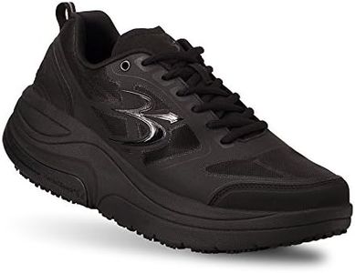g-defy ION Walking Shoes for Men | Comfortable Orthopedic Shoes for Standing All Day | Slip Resistant for Work | Patented VersoShock Technology | Wide Toe Box Black