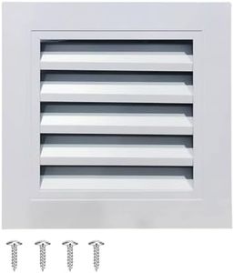 Gable Vent with Screen - 10" X 10" Aluminum Attic Vent Square Louvered Vent Cover - White Wall Vent Systems for Home Ceiling Shed Bathroom Garage