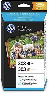 HP Cartouche dencre 303 Photo Value Pack dorigine pack bundle noir, cyan, magenta, jaune Z4B62EE Pack de cartouches dim