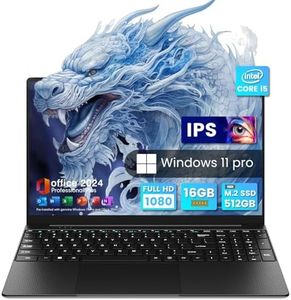 EYY 15.6 Inch Windows 11 Pro Laptop Computer, Intel Core i5 Processor Laptops, 16GB RAM 512GB SSD, MS Office 2024, 15.6" FHD 100% sRGB 1920 * 1080, Dual Band Wi-Fi, Bluetooth, Type-C, USB 3.0, HDMI