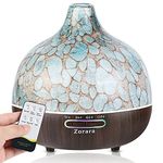 Essential Oil Diffuser 550ml Cool Mist Humidifier 3D Glass Ultrasonic Aromatherapy Humidifier with 7 Color Changing Led Lights, Waterless Auto Shut-Off, Adjustable Timer for Home Office (Y)