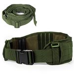 Luufan Tactical Belt Security Military Molle Belt Heavy Duty Adjustable with Free Strap For Outdoor Activity (Army Green)