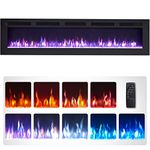 FLAMEKO Wilton 70"/178cm Electric Fireplace, Wall Mounted, Recessed, 9 Colour Flame Effect, Media Wall Compatible, 900W - 1800W Heater, Remote Control