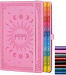 Address Book with Colorful Alphabetical Tabs (8.4" x 5.7") – Hardcover Contact Organizer for Website Passwords, Telephone, Software Licenses, and Important Information – Pink
