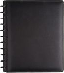 TUL Custom Note-Taking System Discbound Notebook, Letter Size, Leather Cover, Black