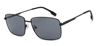 John Jacobs | Black - Grey | Full Rim Rectangular Stylish & Premium Polarized Sunglasses | Polarized and 100% UV Protected | Men & Women | Extra Wide | JJ S15862