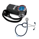 BPL Medical Technologies Manual Large Dial Aneroid Sphygmomanometer Blood Pressure Monitor with ST-03 Brass Dual Adult Chest Piece Stethoscope