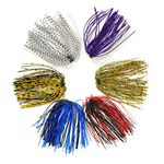 Silicone Jig Skirts DIY for Rubber Fishing Bass Jig Lures 24 Bundles 50 Strands Fishing Bait Accessories