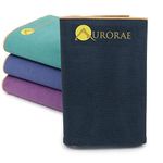 Aurorae Synergy Foldable OntheGo Travel Yoga Mat for Men and Woman Yogis on the Move with Integrated Microfiber Towel and AntiSlip Patented Synergy 2in1 Technology for Hot Yoga, Pilates,