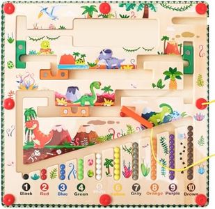 Laberinto magnético de Colores y números, Tablero de Actividades de Madera para niños pequeños, Juguete Educativo de Aprendizaje Motor Fino,niños, niñas, Juguetes Montessori para niños de 3-6 años