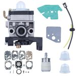 Carburettor Carb Kit for Honda GX25 GX25N GX25NT HHT25S，Adefol Carburetor + Gasket + Fuel Filter + Spark Plug + Primer Bulb Engine Replacement Parts Kit 8 in 1 Replace 16100-Z0H-825