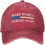 Gorwencchi Make Women Female Again Hat Men Dad Hat Adjustable Hat Red, Red, One Size