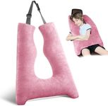 FAIORD Car Pillow for Kids, Travel Pillow with Adjustable Strap, U-Shaped Pillow for Adults and Children to Support Head and Body Road Trip Essentials (Pink)