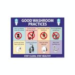 Anne Print Solutions® Good Washroom Practices Toilet Stickers Size 12 X 9 Inch* Self Adhesive Vinyl For Bathroom Pack Of 2 Pcs Multicolour