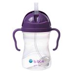 b.box Sippy Cup with Innovative Weighted Straw, Grape (Matte Lid)