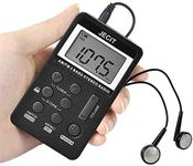 FM/AM Mini Radio Pocket Receiver Portable Digital LCD Stereo Earphone Set USB AU (Black)