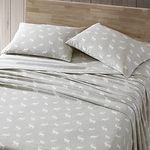 Eddie Bauer - King Sheet Set, Warm Breathable Cotton Flannel Bedding with Deep Pockets, Brushed for Extra Softness, Cozy Home Decor, Oeko-Tex Certified (Elk Grove Silver, King)