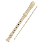 Merangue Soprano Recorder with Cleaning Stick, Natural Beige