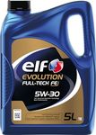 ELF Evolution Full-Tech FE 5W30 Engine Oil ACEA C4 Low SAPS Fuel Economy Formula Synthetic High Performance Motor Oil Lubricant - 5L