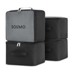 Amazon Brand - Solimo Nylon Underbed Foldable Storage Bag |Clothes Organiser - Small (Set Of 4, Black)