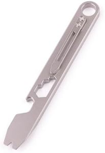 Hamans EDC Pry Bar Bottle Opener Titanium EDC Pry Bar Gear 10-in-1 Mutitool with Clip CM Unit Scale Wrench