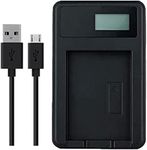 PowerVolt - USB Camera Battery Charger for Sony SLT-A57 (a57), SLT-A58 (a58), SLT-A65 (a65), SLT-A77 (a77), SLT-A77 II (a77 II), SLT-A99 (a99) Camera - Smart Display for Accurate Battery Charge Status