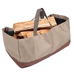 Firewood Carrier Bag,Canvas Log Carrier Bag,23.62×11.81×11.81inch Firewood Log Carrier Tote Bag,Canvas Firewood Holder Indoor with Shoulder Strap Garden Tote Bag with Handles for Camping Hiking