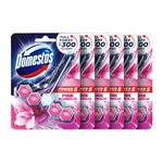 Domestos Power 5 Toilet Cleaner Rim Block with Pink Magnolia Floral Ocean Scent, Power of 5 in 1 Limescale Prevention, Long-Lasting Fragrance, Rich Foam, Shine, and Hygiene, Protects Against Germs & Keeps Toilet Clean & Shiny After Every Flush, 55g (Pack of 6)