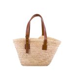 LUXURY FRENCH BASKET with leather handles, Chic Parisian Style: Premium French Baskets, beach bag, straw bag, french market basket with handle (Brown)