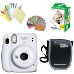 Jaiman Toys Fujifilm Instax Mini 11 Instant Camera + 20 Photo Shots + Photo Hanging 1 Set + Photo Stickers 1 Set + Carrying Case - Ice White, Mini 11