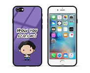 B Mart Friends Series Themed Joey Chibi How You Doin Quoted iPhone Back Bumper Cover with Camera & Edge Protection Supports Wireless Charging Glass Slim Light Cases (iPhone 6/6s)