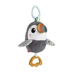 Fisher-Price Plush Stroller Toy for Newborn Babies, Flap & Go Toucan, Crinkle and Clacker Sensory Toy with Flapping Motion, HNX66