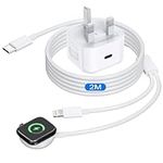 2 in 1 Apple Watch Charger Cable 2M with 20W USB C Charger, iWatch Charger Cable and iPhone Fast Charger with Apple Watch Charger Plug for Apple Watch Series 9/8/7/6/5/4/3/SE/Ultra,iPhone 14/13/12/11