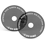 MHW-3BOMBER 58.5mm Espresso Puck Screen 2Pcs, 0.2mm Ultra-Thin Espresso Puck with Round Hole, 58.5mm Reusable Titanium Coating Metal Coffee Filter Compatible with La Marzocco/Gaggia FG7049B-OS