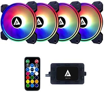 Apevia ET4-RGB Electro 120mm Silent RGB Color Changing LED Fan for Gaming with Remote Control, 28x LEDs & 8X Anti-Vibration Rubber Pads (4-pk)